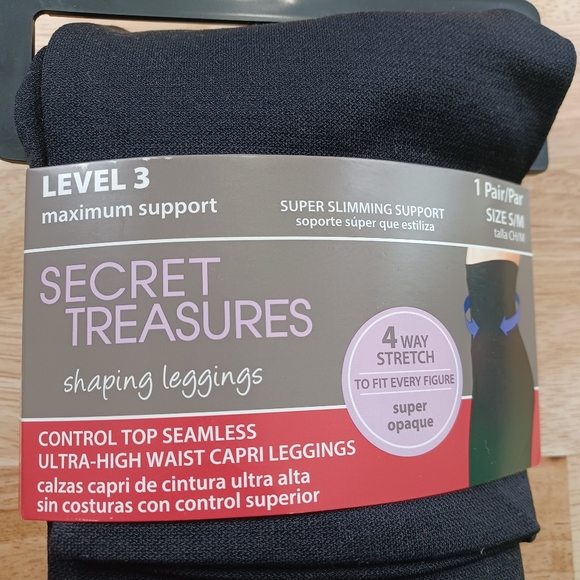 Shaping Leggings Level 3 Maximum Super Slimming Support 1 Pair S/M CH/M Black - Picture 3 of 7